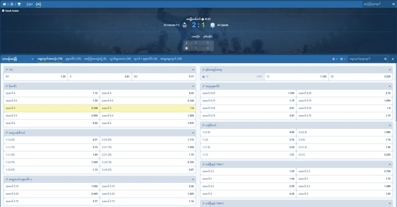1xBet football Myanmar